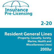 200 hr - General Lines (Property and Casualty) 2-20 Prelicensing Course